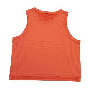 Lululemon Train to Be Tank Top Womens 6/8 Orange Breathable Athleisure Yoga Gym